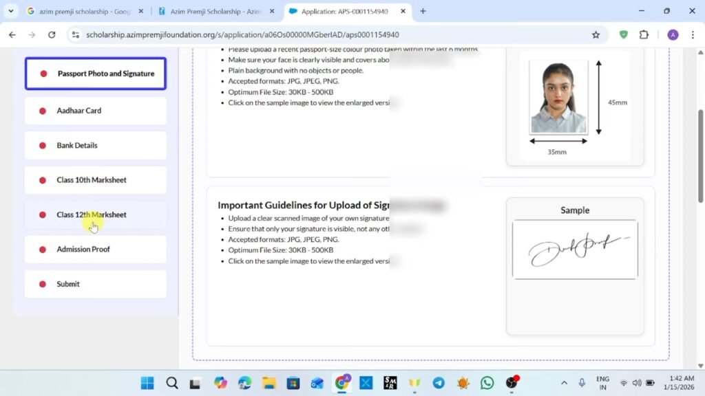 Azim premji scholarsahip Registration