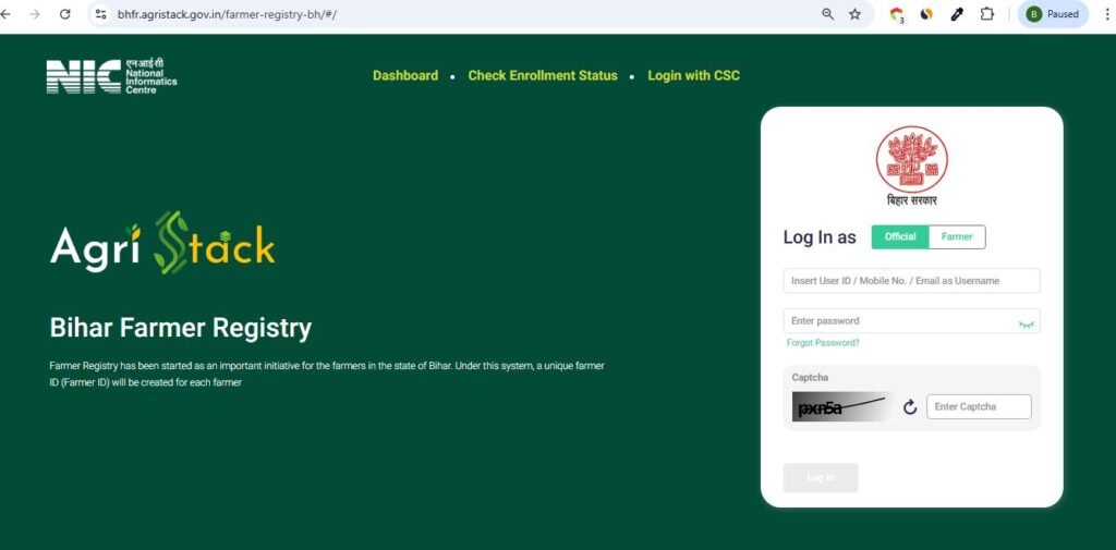 Bihar Farmer Registry Status 2026
