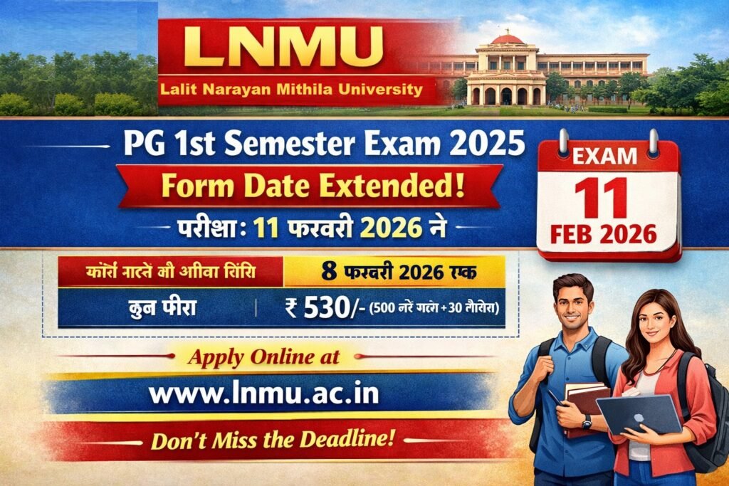 LNMU M.A., M.Sc., M.Com. 1st Semester Exam 2025
