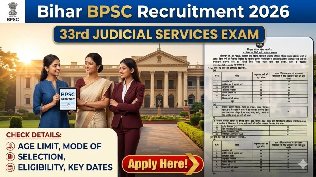BPSC 33rd Judicial Services Recruitment 2026