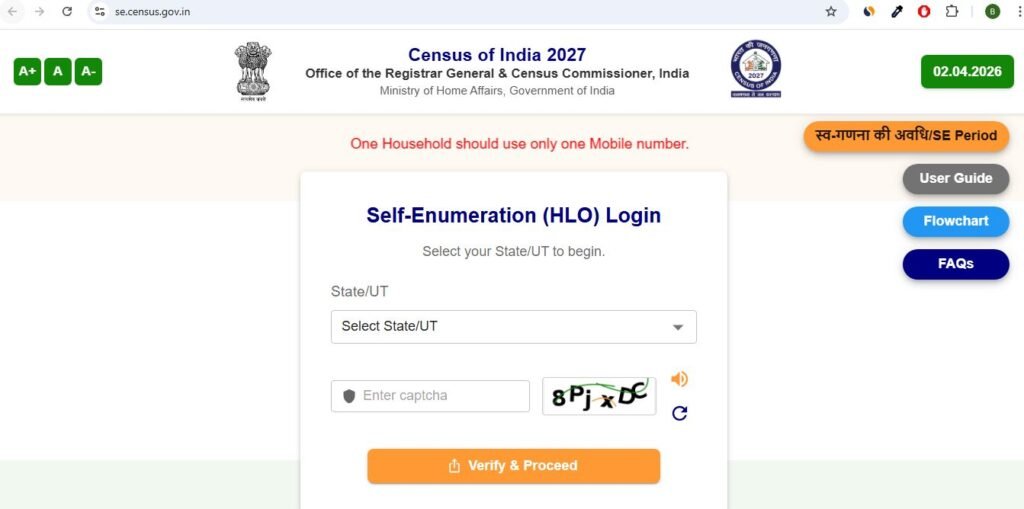 census Self-Enumeration registion 2026